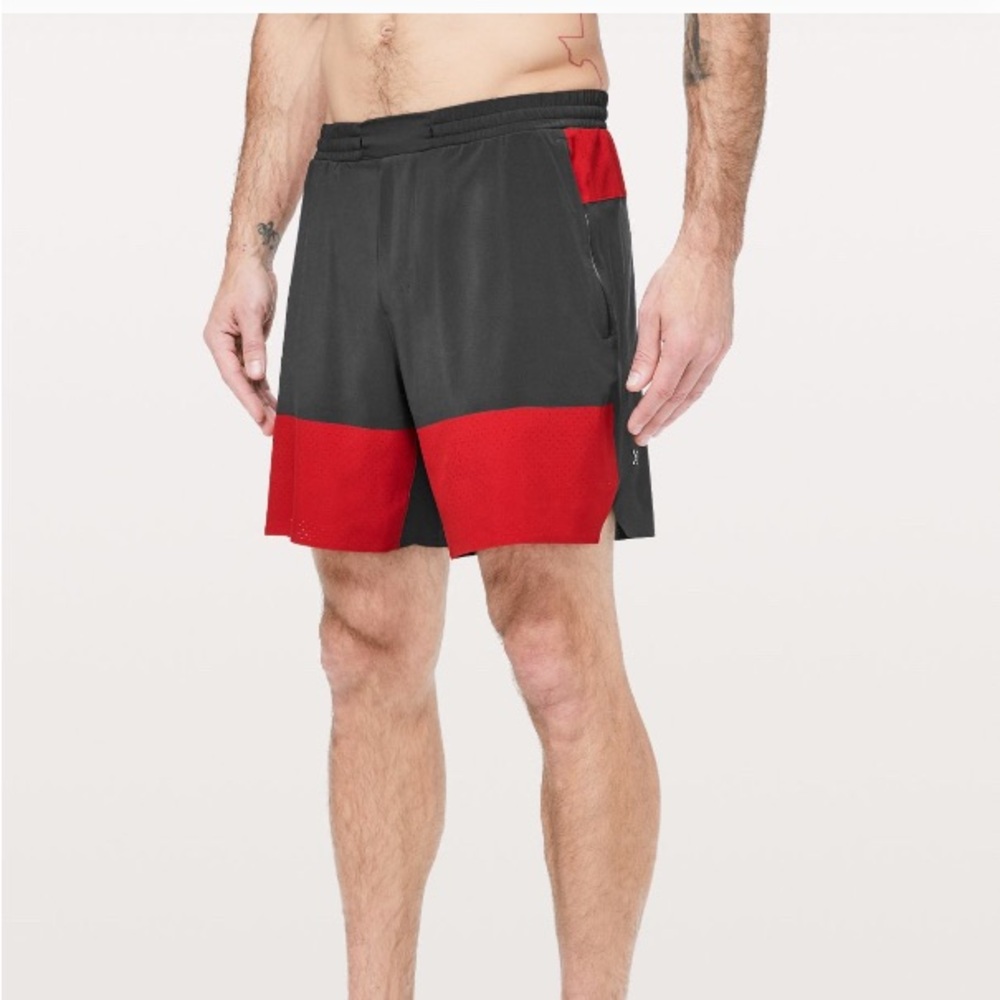 Lululemon Switch It Up Shorts 7” Side Medium Red & Gray